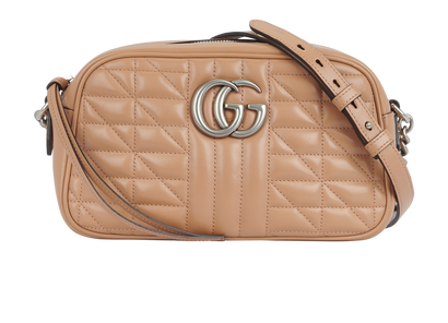 GG Marmont Small Shoulder Bag, &pound;850, Handbags, Beige, Lambskin Leather, Front view